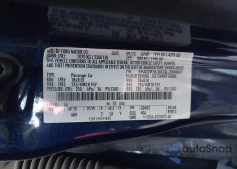 2016 Ford Focus St z USA, uszkodzony, nr VIN 1FADP3L9XGL208667